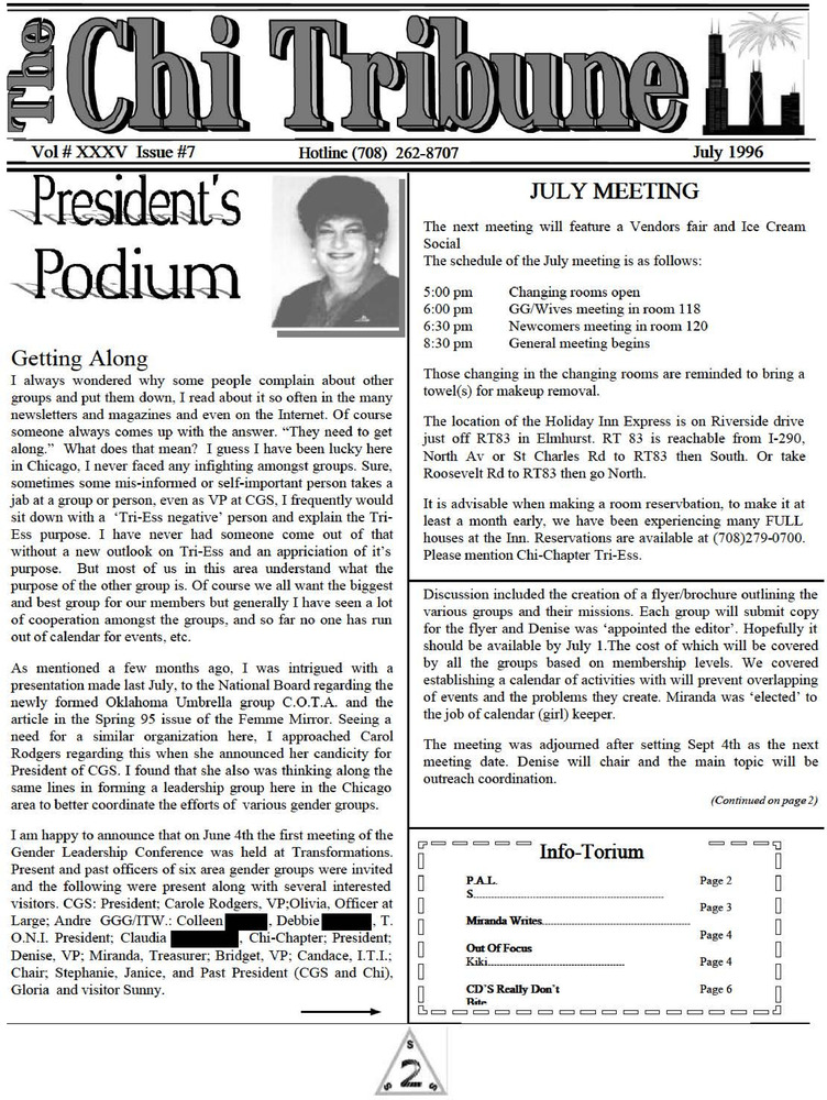 Download the full-sized PDF of The Chi Tribune Vol. 35 Iss. 07 (July, 1996)