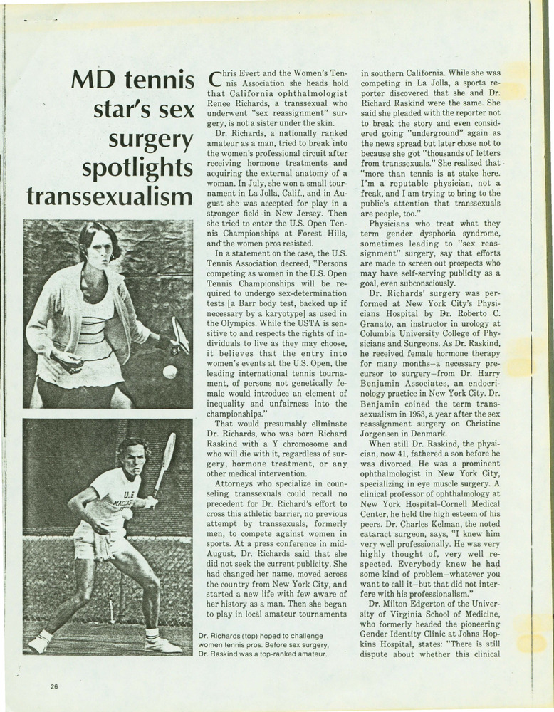 Download the full-sized PDF of MD Tennis Star's Sex Surgery Spotlights Transsexualism
