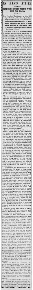 Download the full-sized PDF of In Man's Attire: Catherine Coombs Worked with Men for Years