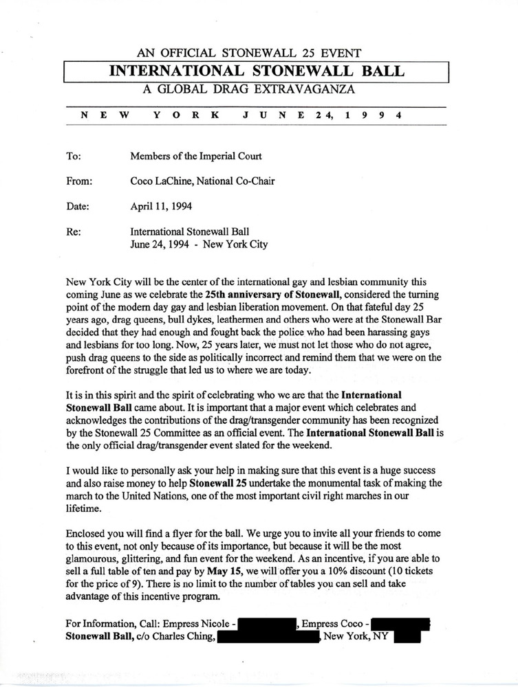 Download the full-sized PDF of Letter on Stonewall's 25th Anniversary Events