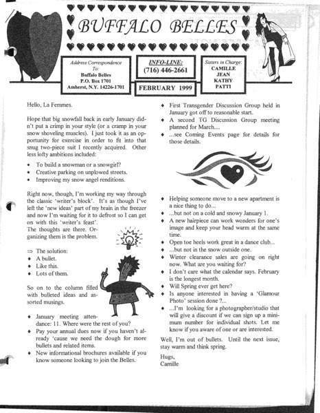 Download the full-sized PDF of Buffalo Belles Vol. 8 No. 2 (February, 1999)