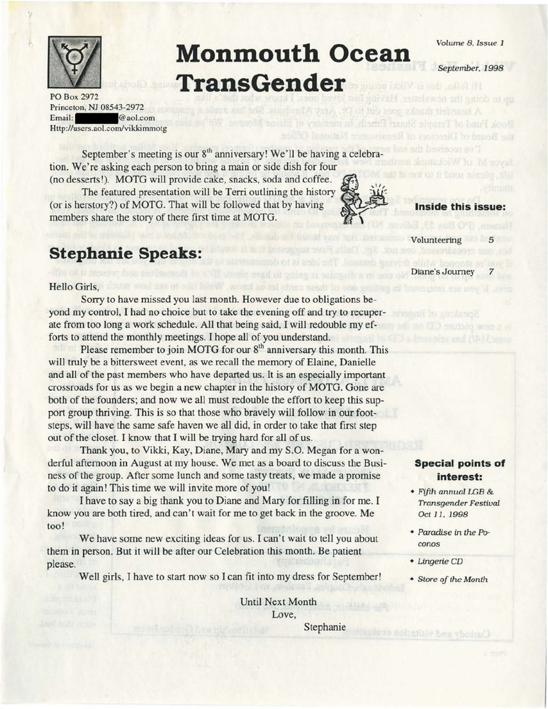 Download the full-sized PDF of The Monmouth & Ocean News Vol. 8, Issue 1 (September, 1998)