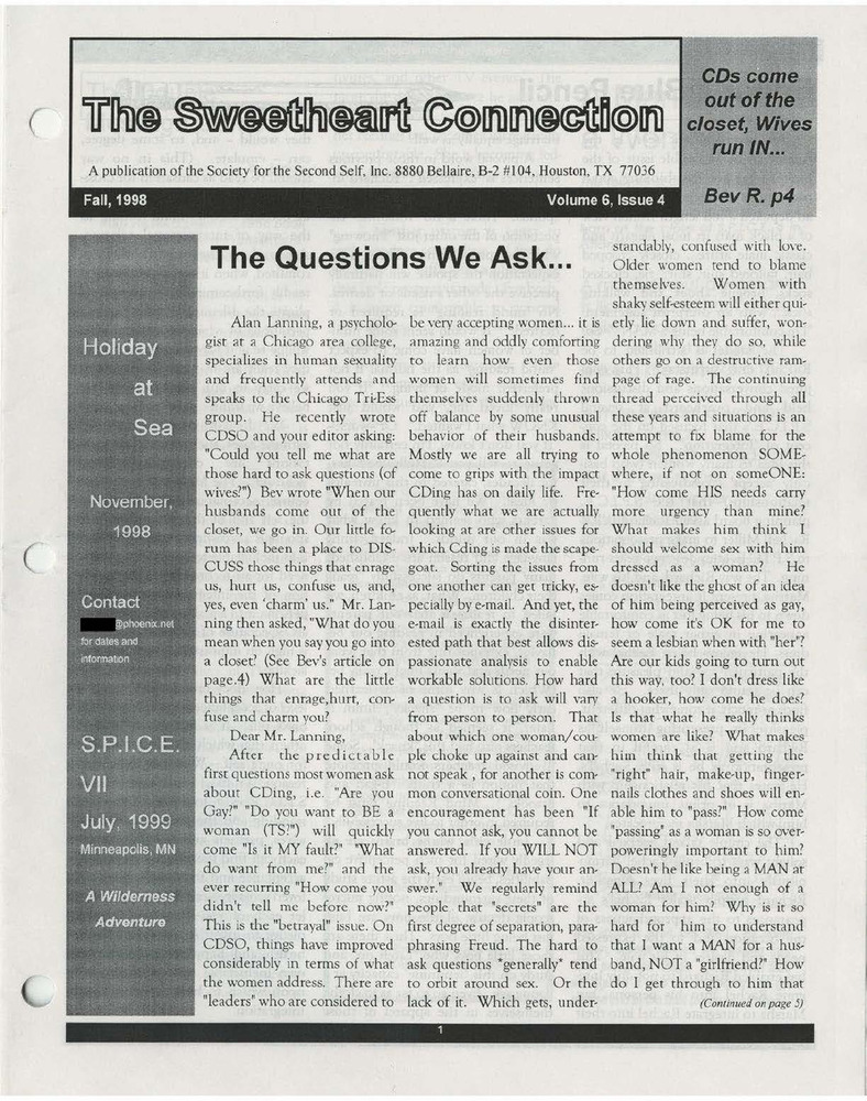 Download the full-sized PDF of The Sweetheart Connection Vol. 6 No. 4 (Fall 1998)