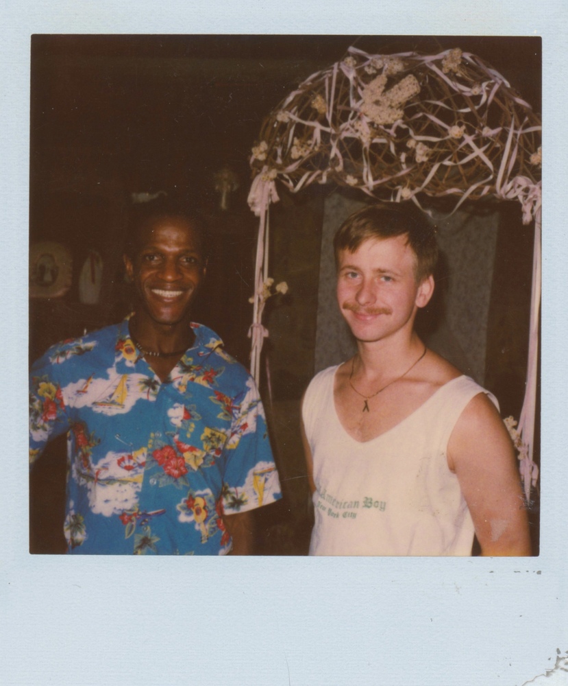 Download the full-sized image of A Photograph of Marsha P. Johnson Wearing a Hawaiian Shirt Standing Next to Willie Brashears