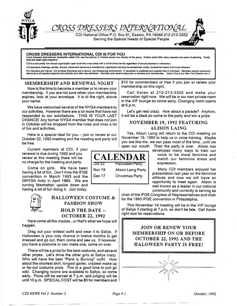 Download the full-sized PDF of Cross Dressers International Vol. 2 No. 2 (October 1992)