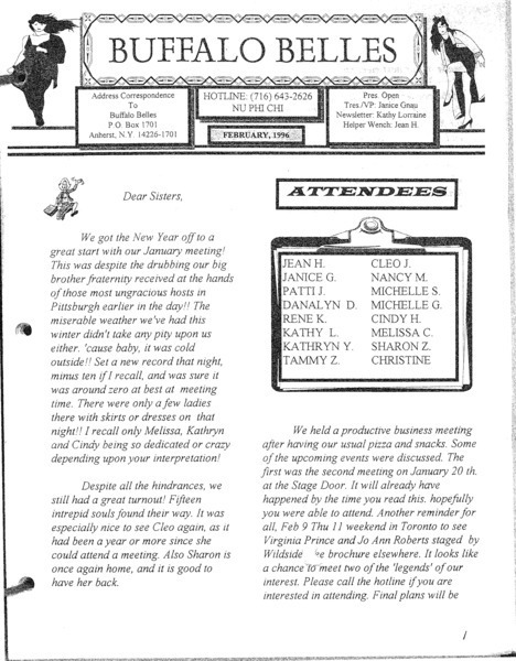 Download the full-sized PDF of Buffalo Belles Vol. 6 No. 2 (February, 1997)