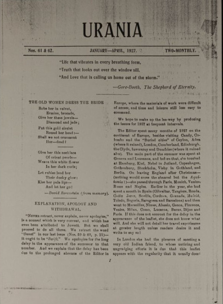 Download the full-sized image of Urania, Nos. 61-64 (1927)