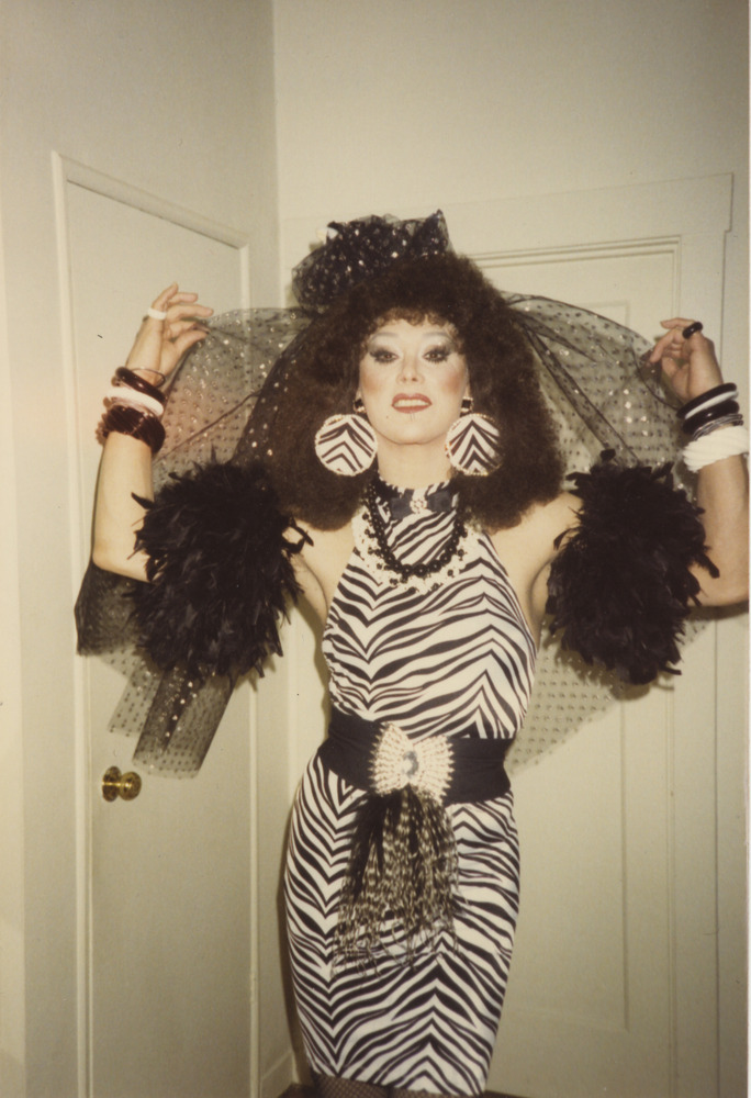 Download the full-sized image of Photograph of Alexis Francois in Zebra-Print Outfit