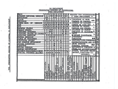 Download the full-sized image of The Prohibited Grounds of Dissmisal in Employment