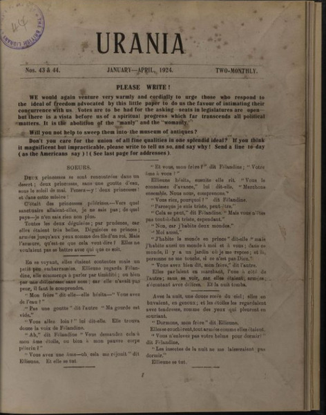 Download the full-sized image of Urania, Nos. 43-48 (1924)