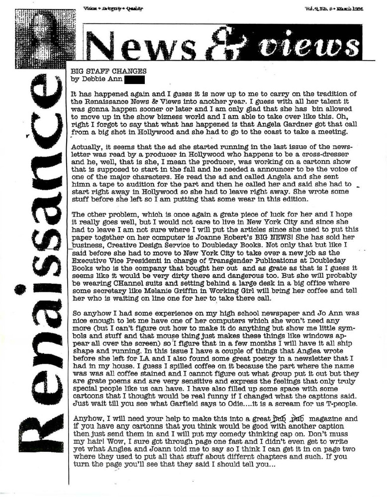Download the full-sized PDF of Renaissance News & Views, Vol. 8 No. 4 (April 1994)
