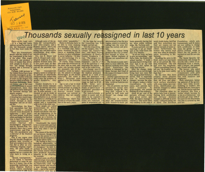 Download the full-sized PDF of Thousands Sexually Reassigned in Last 10 Years