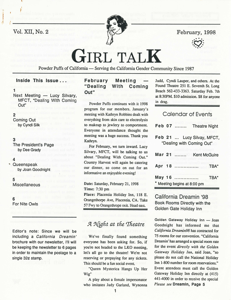 Download the full-sized PDF of Girl Talk, Vol. 12 No. 2 (February, 1998)