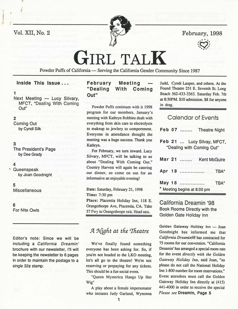 Download the full-sized PDF of Girl Talk, Vol. 12 No. 2 (February, 1998)