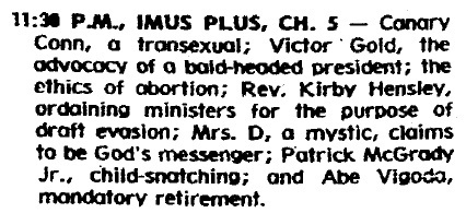 Download the full-sized image of 11:30 P.M., Imus Plus, Ch. 5