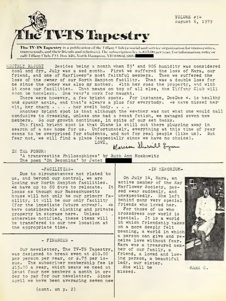 Download the full-sized image of The TV-TS Tapestry Volume 14 (August 6, 1979)