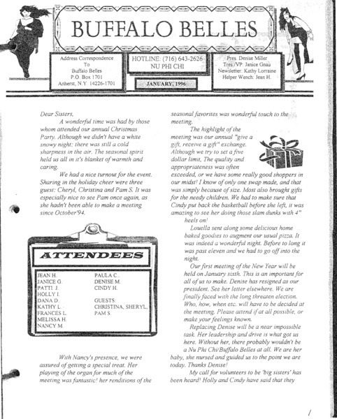 Download the full-sized PDF of Buffalo Belles Vol. 5 No. 1 (January, 1996)