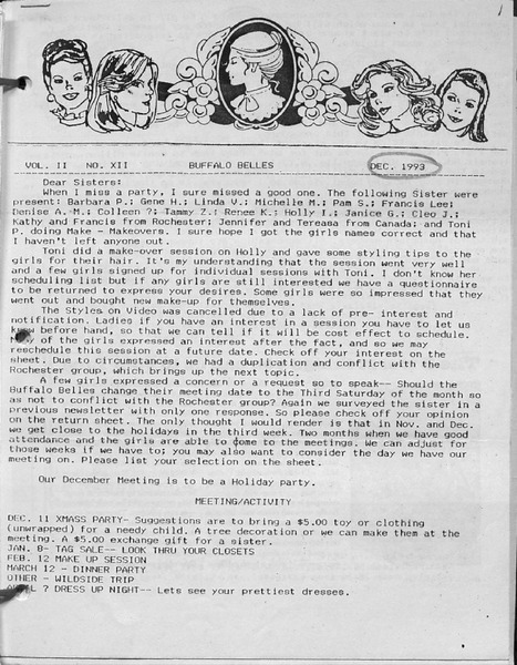 Download the full-sized PDF of Buffalo Belles Vol. 11 No. 12 (December, 1993)