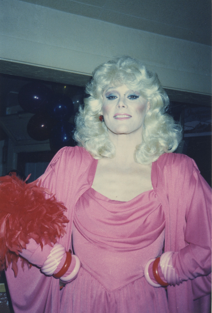 Download the full-sized image of Photograph of Alexis Francois with Blonde Wig at Mint Bar