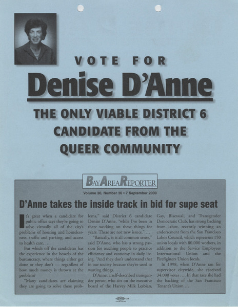 Download the full-sized image of Board of Supervisors Campaign Materials [001]