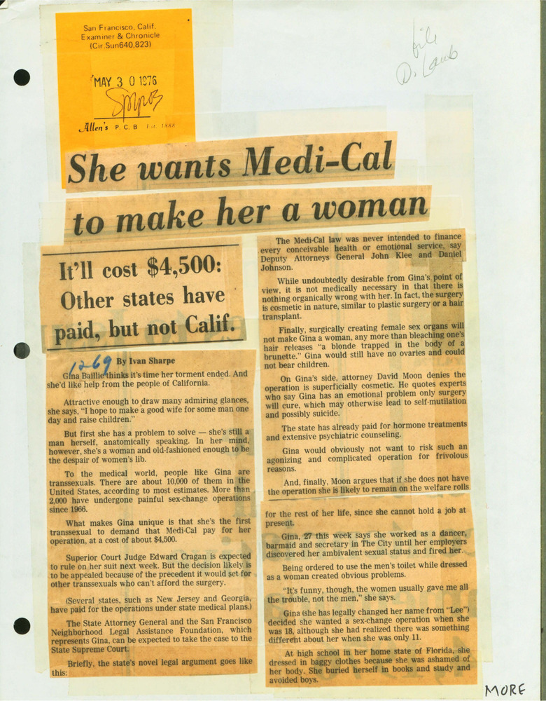Download the full-sized PDF of She Wants Medi-Cal to Make Her a Woman
