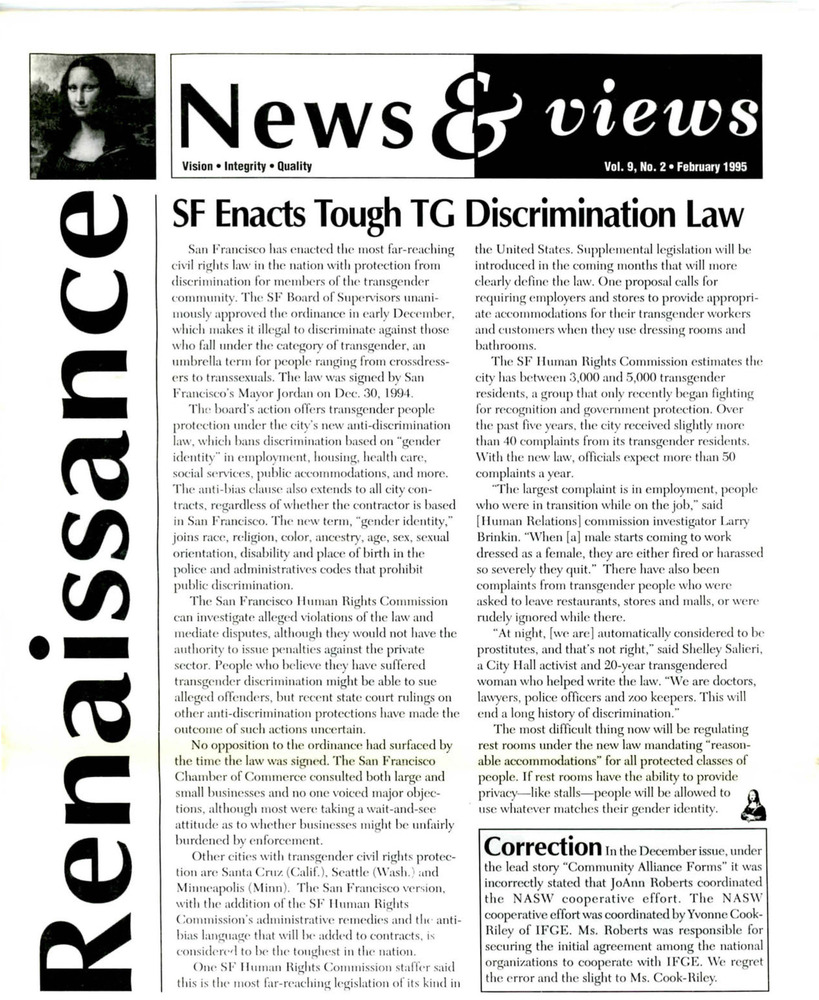 Download the full-sized PDF of Renaissance News & Views, Vol. 9 No. 2 (Feburary 1995)