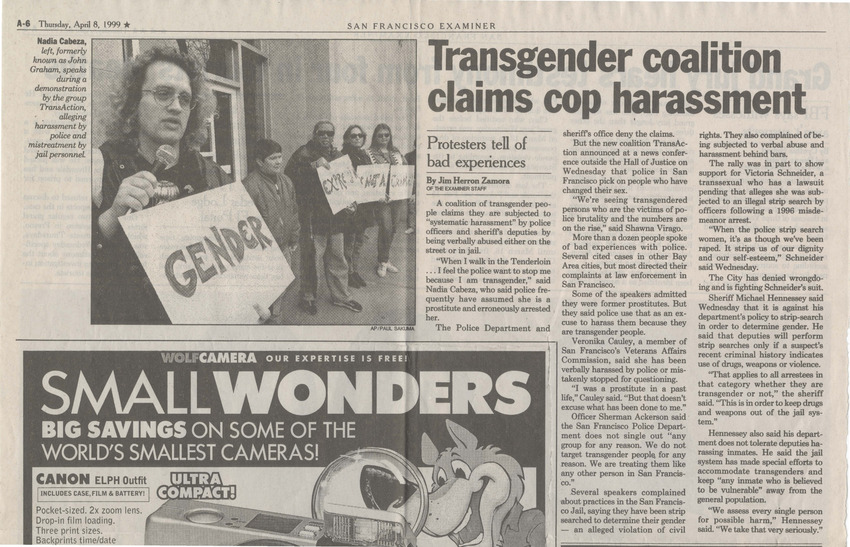 Download the full-sized PDF of Transgender coalition claims cop harassment
