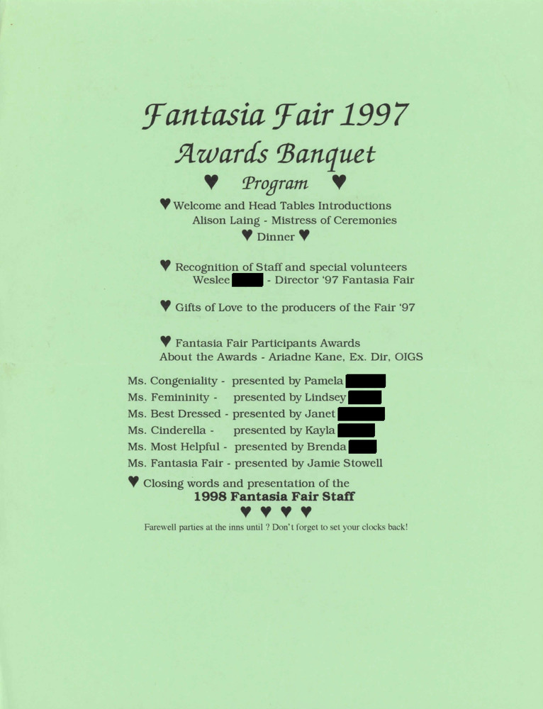 Download the full-sized PDF of Fantasia Fair 1997 Awards Banquet Program