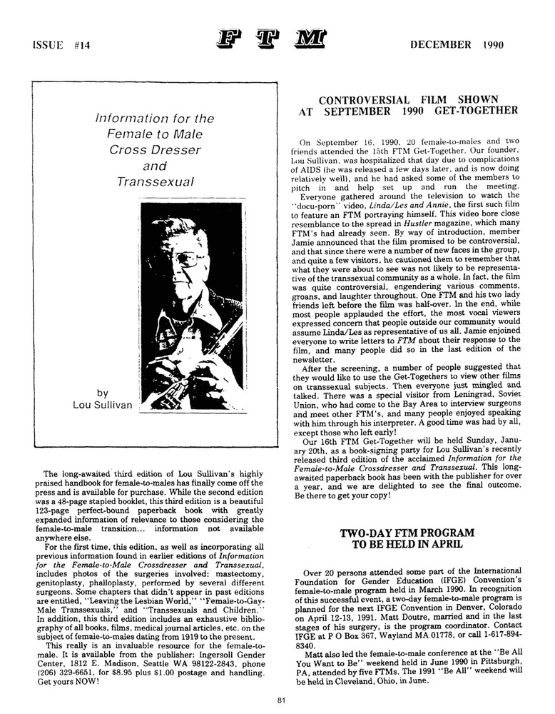 Download the full-sized image of FTM Newsletter #14