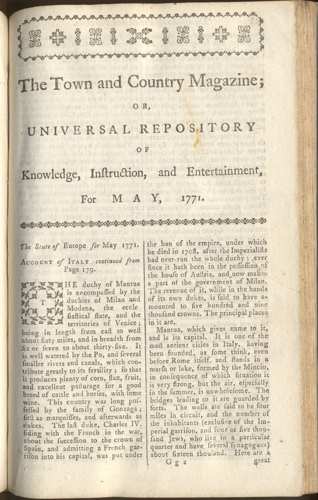 Download the full-sized image of "The Trial of M. D'Eon by a Jury of Matrons" (Frontispiece, The Town and Country Magazine - May, 1771)
