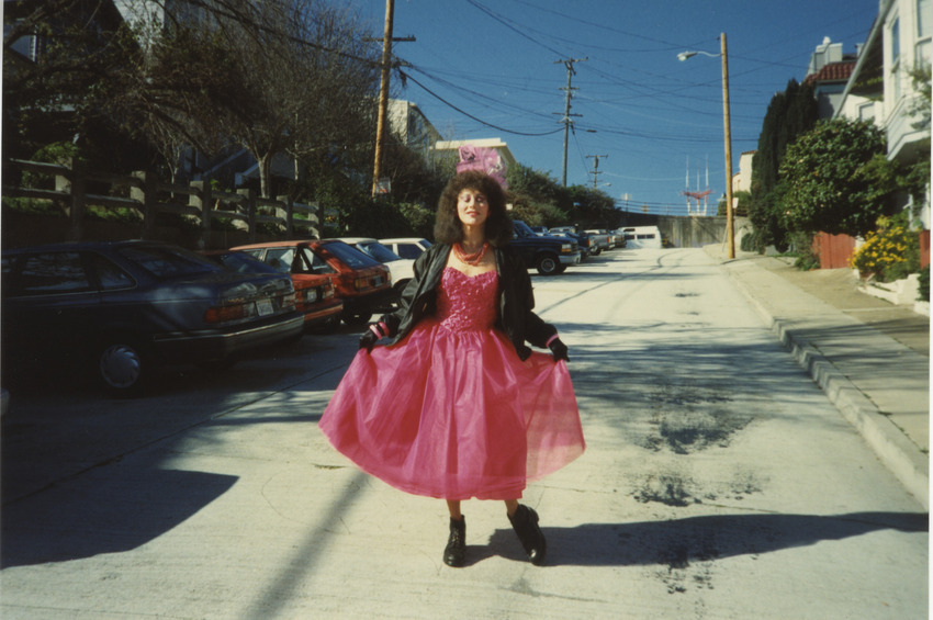 Download the full-sized image of Photograph of Alexis Francois in a Pink Dress and Black Jacket