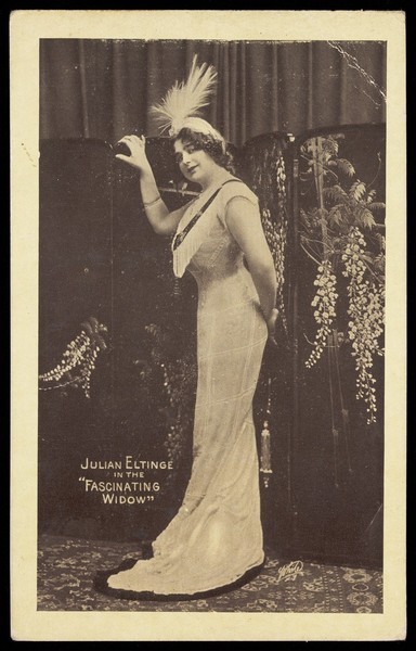 Download the full-sized image of Julian Eltinge in "The fascinating widow" poses for his portrait. Process print, 1915.