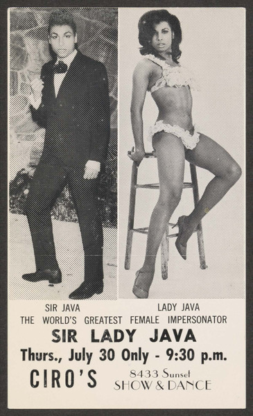 Download the full-sized image of Sir Java/Lady Java: The World's Greatest Female Impersonator