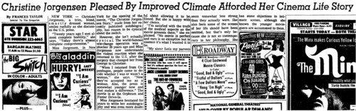 Download the full-sized PDF of Christine Jorgensen Pleased By Improved Climate Afforded Her Cinema Life Story