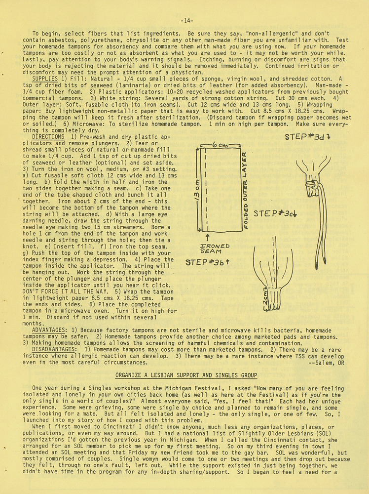 Download the full-sized PDF of Organize a Lesbian Support and Singles Group