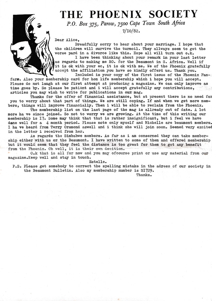Download the full-sized PDF of Correspondence from Phoenix Society to Alice Purnell