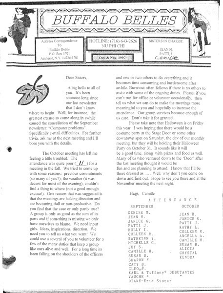 Download the full-sized PDF of Buffalo Belles Vol. 6 No. 10/11 (October/November, 1997)