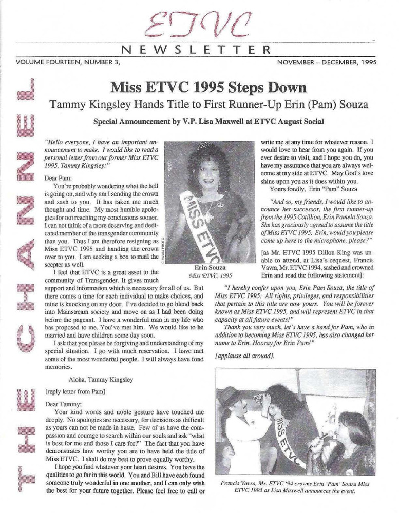 Download the full-sized PDF of ETVC Newsletter Vol. 14, No. 3 November-December 1995