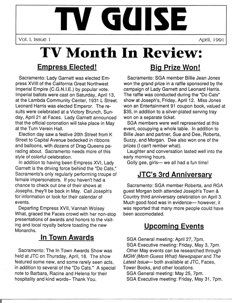 Download the full-sized PDF of TV Guise Vol. 1, Issue 1 (April, 1991)