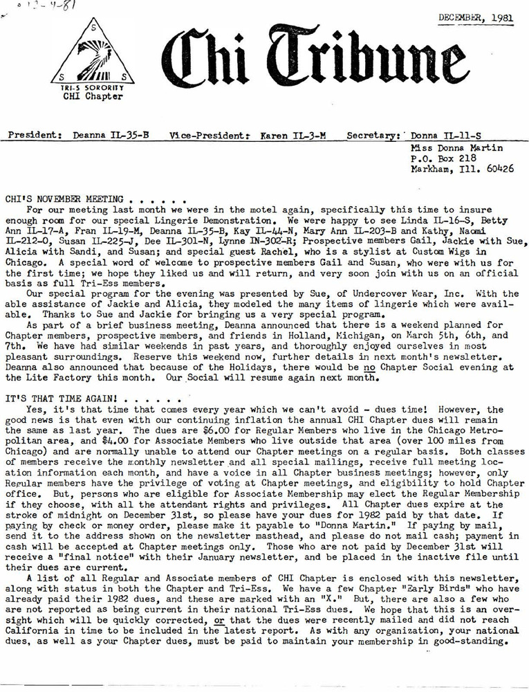 Download the full-sized PDF of Chi Tribune (December, 1981)